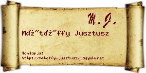 Mátéffy Jusztusz névjegykártya